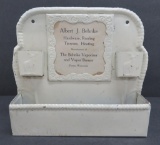 Albert J Behnke hardware advertising match holder and box, Potter Wisconsin