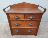 Three drawer washstand with carved pulls