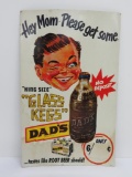 King Size Glass Keg Dad's Root Beer cardboard sign