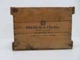 Merck & Co Inc wooden box, 17 1/2