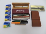 Fountain Pen lot, Penmakers, Levinger and Pelikan, Levinger leather pen holder