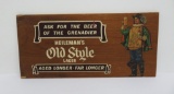 Heilman's Old Style Lager wooden sign, 21 1/2