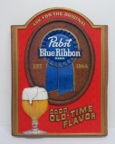 Very nice Vintage Pabst Blue Ribbon Old Time Flavor Sign, plastic, 21