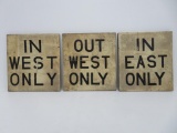 Three Wooden directional signs, 13