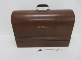 Singer sewing machine with wood case and key