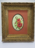 Poppy oil on board painting framed