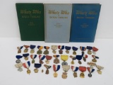 Three 1950's Baton Twirling Who's Who books and medals