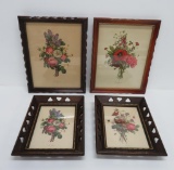 Four framed botanical prints, c 1940's, signed by JL Prevost