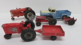 Farm toy lot, metal tractors and IH pick up truck