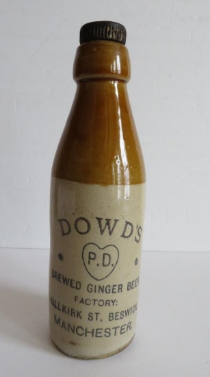 Dowd's Ginger Beer stoneware bottle, 8 1/2"