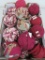 21 rag balls, maroon and patterned, 4