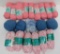 20 skeins of Pink and blue yarn, Tropicale and Columbia Minerva Roulette
