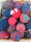 25 patterned rag balls, about 4 1/2