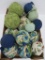 About 20 large rag balls, patterns and solids, 5