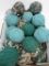 20 green tone and green pattern rag balls, 5