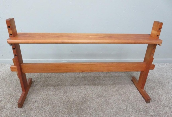 Adjustable height loom bench, 46"long and 8 1/2" wide