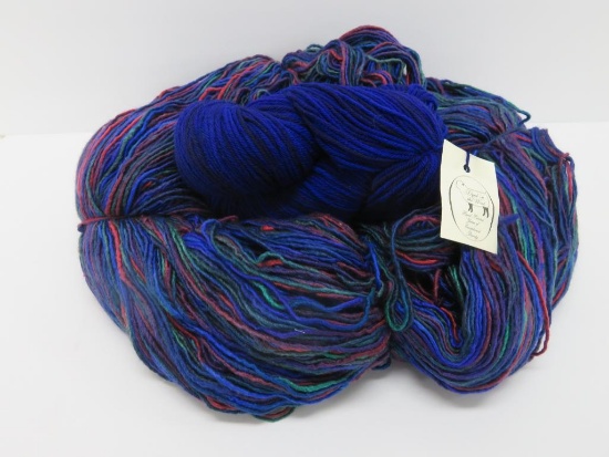 Two skeins of hand dyed wool