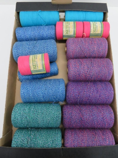 16 rolls of warp, multi color and solids, 4" and 7" rolls