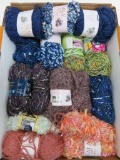 16 skeins of fun mixed fiber yarn, Gala, Columbia Cottrene