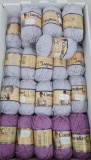 24 skeins of Comfort by Caron, 1.75 oz, #8 needle, purples