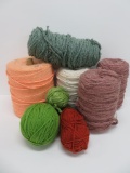 Six large rolls of multi ply heavy yarn, 10