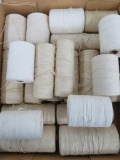 22 rolls of white and ecru rug warp, 4