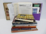 13 books and loose design sheets on weaving, design and textiles