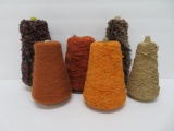 Fun textures and loop yarn on cones, not strong enough for rugs