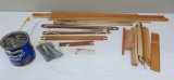 Loom warp sticks and shuttles