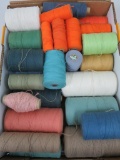 About 25 rolls of Millville style warp, earth tones, 4