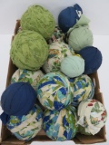 About 20 large rag balls, patterns and solids, 5