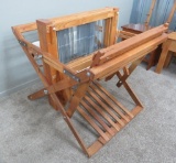 Four harness oak floor loom, six pedal, 29