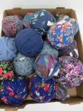 22 multi color patterned rag balls, 3