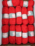 12 skeins of Plantation Unger red yarn, cotton, 102 yds each,1.7 oz
