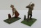 Two nice cast metal golfing place card holders, 2 1/2