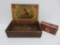 Rocky Ford wood cigar box and True American matches, Native American designs and graphics
