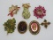 Nice lot of brooches and cameos, 1 1/2
