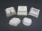 Five white and ivory colored vintage ring boxes, 2