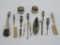 12 pieces of sterling manicure pieces and MOP