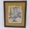 1951 Bernice Hodgins still life painting, framed 15 1/2
