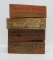 Four wooden cheese boxes, 11 1/2
