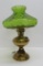 Aladdin lamp, electrified, green shade, 18