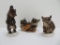 Three Lomonosov Porcelain bear figurines, 4