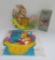 Easter decoration lot, vintage candy box, fold out with package