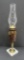 Sandwich glass oil lamp, 20 1/2