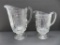 Two early American pressed glass willow oak pattern pitchers, 7