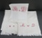 Three hand woven towels, monogrammed