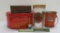 Vintage food product tins and containers, Stoppenbach Jefferson WI, lard and herring