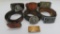 7 retro buckles and six leather belts,