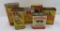 Six vintage colorful spice tins